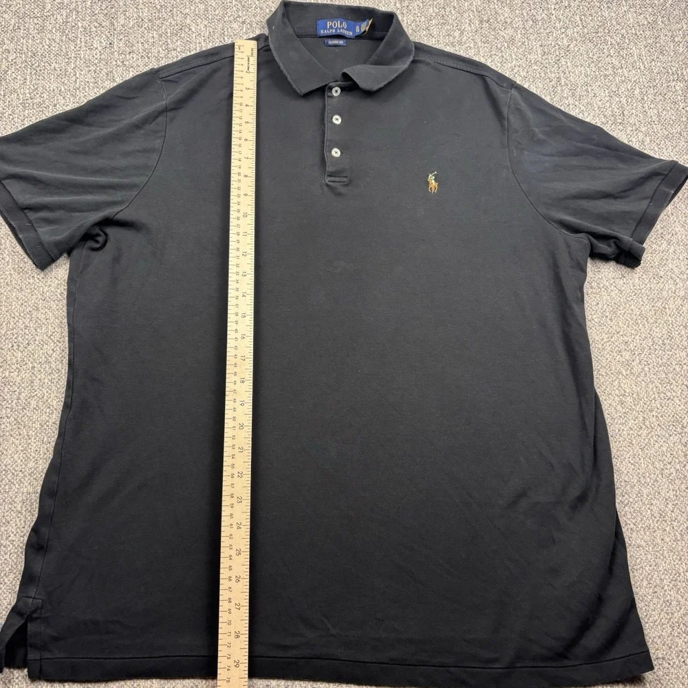 Polo Ralph Lauren Polo Shirt‎ Mens XL Black Classic Fit Multicolor Pony